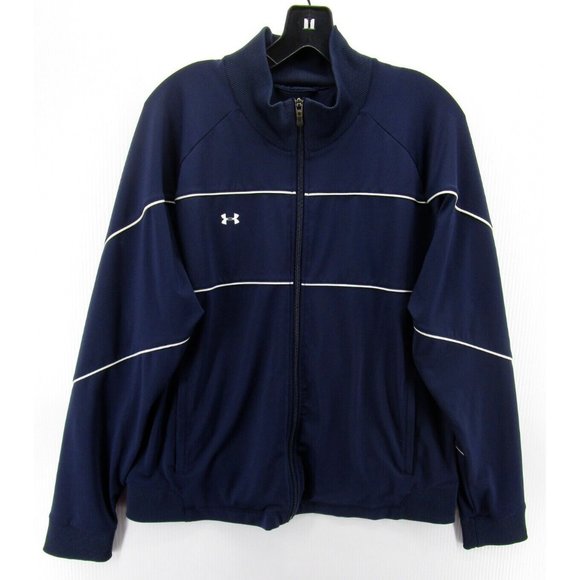 Under Armour Jacket Large Track Coat Softshell Active Full Zip Lined - Picture 1 of 12